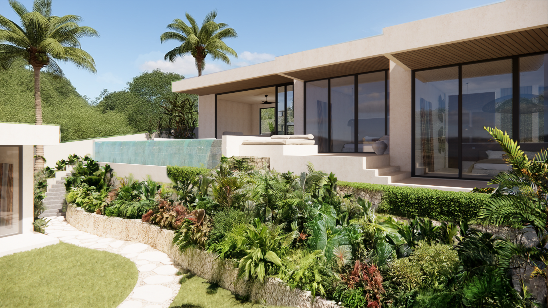 Aerial villa view